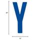 Royal Blue Letter (Y) Corrugated Plastic Yard Sign, 30in